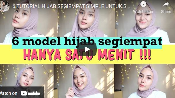 6 TUTORIAL HIJAB SEGIEMPAT SIMPLE UNTUK SEHARI-HARI | raniekarlina